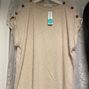 Kaileigh Mercy button sleeve detail knit top